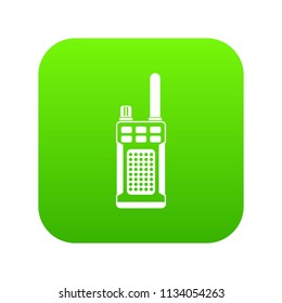Portable handheld radio icon digital green for any design isolated on white vector illustration