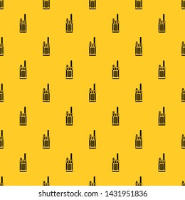 Portable handheld radio pattern seamless vector repeat geometric yellow for any design