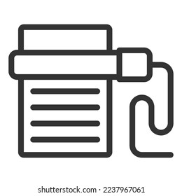 Portable, handheld scanner - icon, illustration on white background, outline style