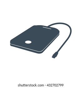 Portable hard disk Icon Isolated on White Background.vector illustration icon