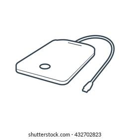 Portable hard disk Icon Isolated on White Background.vector illustration icon
