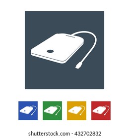 Portable hard disk Icon Isolated on White Background.vector illustration icon