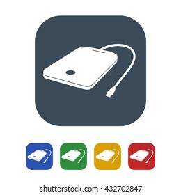 Portable hard disk Icon Isolated on White Background.vector illustration icon