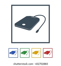 Portable hard disk Icon Isolated on White Background.vector illustration icon