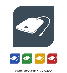 Portable hard disk Icon Isolated on White Background.vector illustration icon