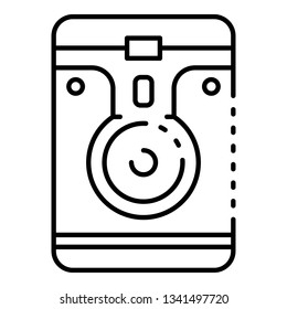 Portable hard disk icon. Outline portable hard disk vector icon for web design isolated on white background
