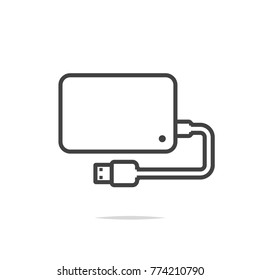 Portable hard drive icon vector