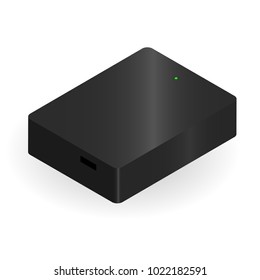 Portable hard drive on white background vector