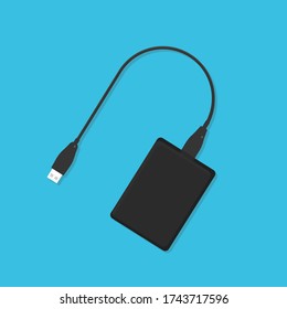 Portable Hard Drive/ Solid State Drive Vector Illustration