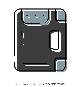 Portable hard drive vector icon illustrating digital data storage, computer external memory, and technology for backup solutions in a modern style on white background