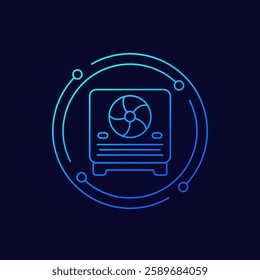 portable heat pump icon, linear design