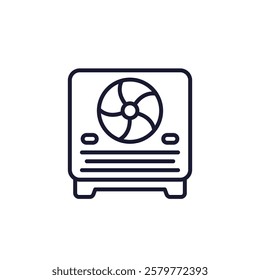 portable heat pump line icon