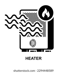 Portable heater icon isolated background vector illustration.