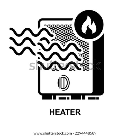Portable heater icon isolated background vector illustration.