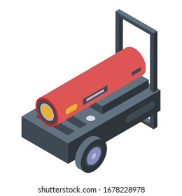 Portable heater icon. Isometric of portable heater vector icon for web design isolated on white background