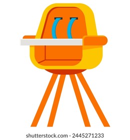 Portable high chair vector cartoon illustration isolated on a white background.