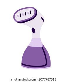 Portable home hand steamer for clothes. Vector illustration in a flat style