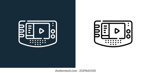 portable icon isolated on white and black colors. portable outline linear vector icon from computer peripherals collection for mobile apps, web and ui.