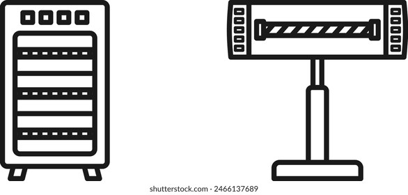 Portable infrared space heater icon.