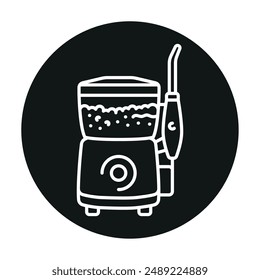 Portable irrigator line black icon. Sign for web page, mobile app, button, logo. Vector isolated button. Editable stroke.