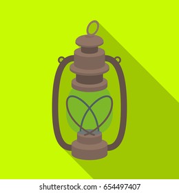 Portable kerosene lamp.African safari single icon in flat style vector symbol stock illustration web.