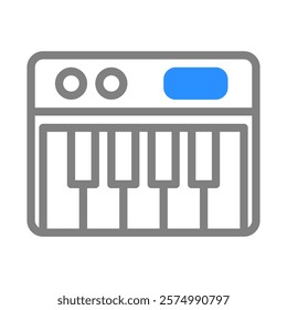 Portable Keyboard Icon. Concept of music, digital instruments, and electronic music.