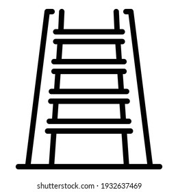 Icono de escalera portátil. Icono de vector de escalera portátil de contorno para diseño web aislado en fondo blanco