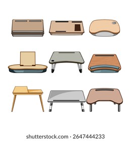 desenho animado portátil do conjunto de mesa de colo. interior ao ar livre, leve dobrável, empilhável versátil portátil sinal de mesa de colo.