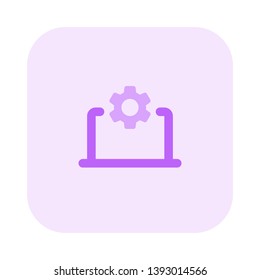 portable laptop internal operation system setting isolated in white background