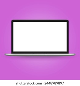 Portable laptop personal computer flat vector illustration for websites