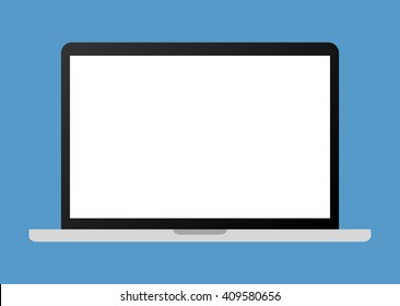 Portable laptop personal computer flat vector illustration for websites 