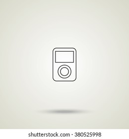 Portable media player. Flat web icon or sign.