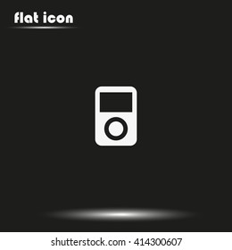 Portable media player. Flat web icon or sign.