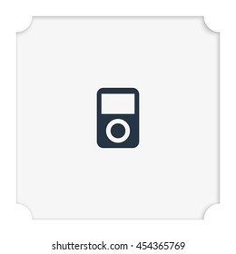 Portable media player. Flat web icon or sign.
