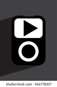 Portable media player. Flat web icon or sign isolated on colorful background. 