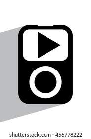 Portable media player. Flat web icon or sign isolated on colorful background. 
