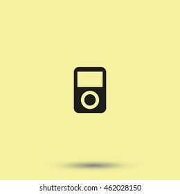 Portable media player. Flat web icon or sign.