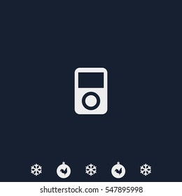 Portable media player. Flat web icon or sign.