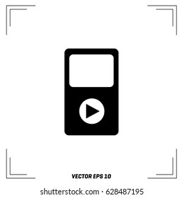 Portable media player. Flat web icon or sign isolated on grey background. Collection modern trend concept design style vector illustration symbol