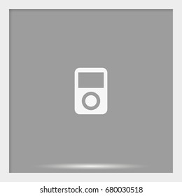 Portable media player. Flat web icon or sign.