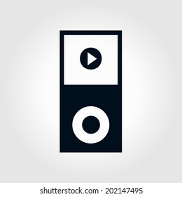 Portable media player icon. Flat design style. Vector EPS 10.