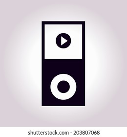 Portable media player icon. Flat design style. Vector EPS 10.