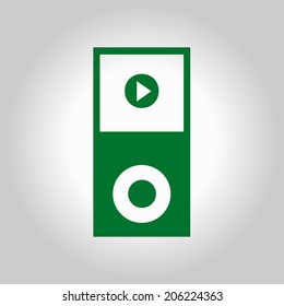 Portable media player icon. Flat design style. Vector EPS 10.