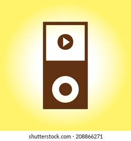 Portable media player icon. Flat design style. Vector EPS 10.