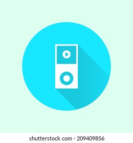 Portable media player icon. Flat design style. Vector EPS 10.
