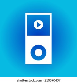 Portable media player icon. Flat design style. Vector EPS 10.