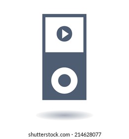 Portable media player icon. Flat design style. Vector EPS 10.