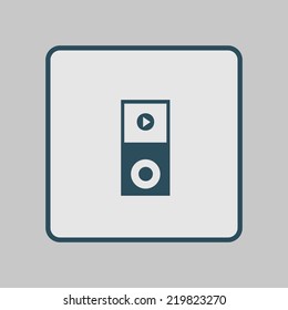 Portable media player icon. Flat design style. Vector EPS 10.