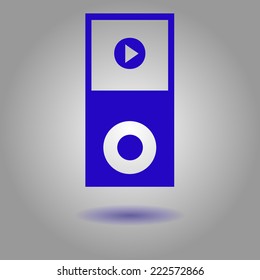 Portable media player icon. Flat design style. Vector EPS 10.