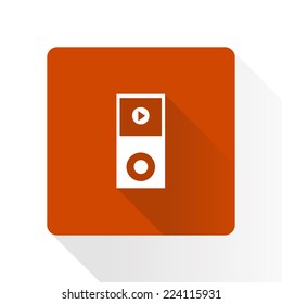 Portable media player icon. Flat design style. Vector EPS 10.